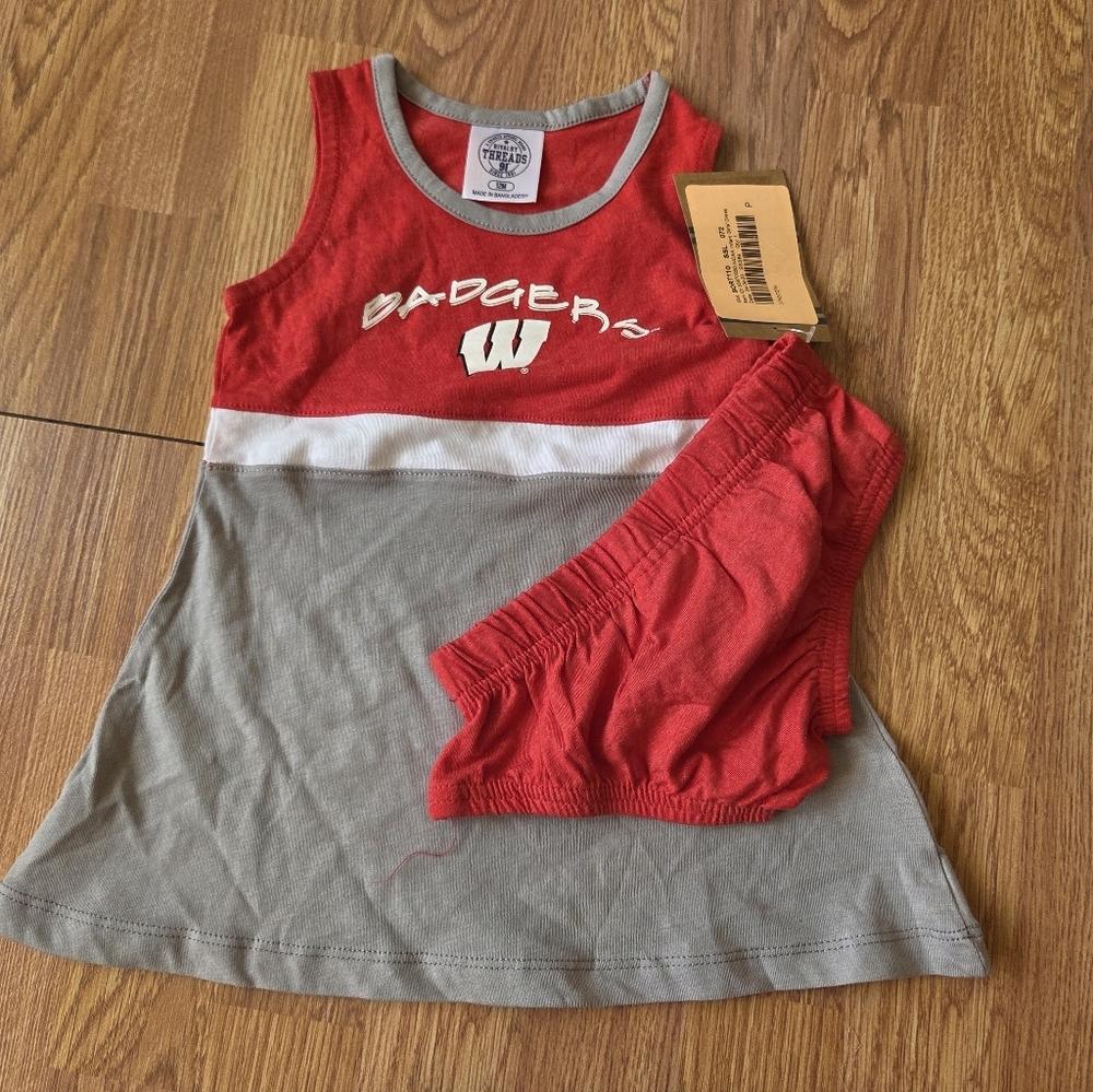 NCAA WisconsinBadgers Baby Dress 12M, 18M Cheerleading NWT Collegiate Football